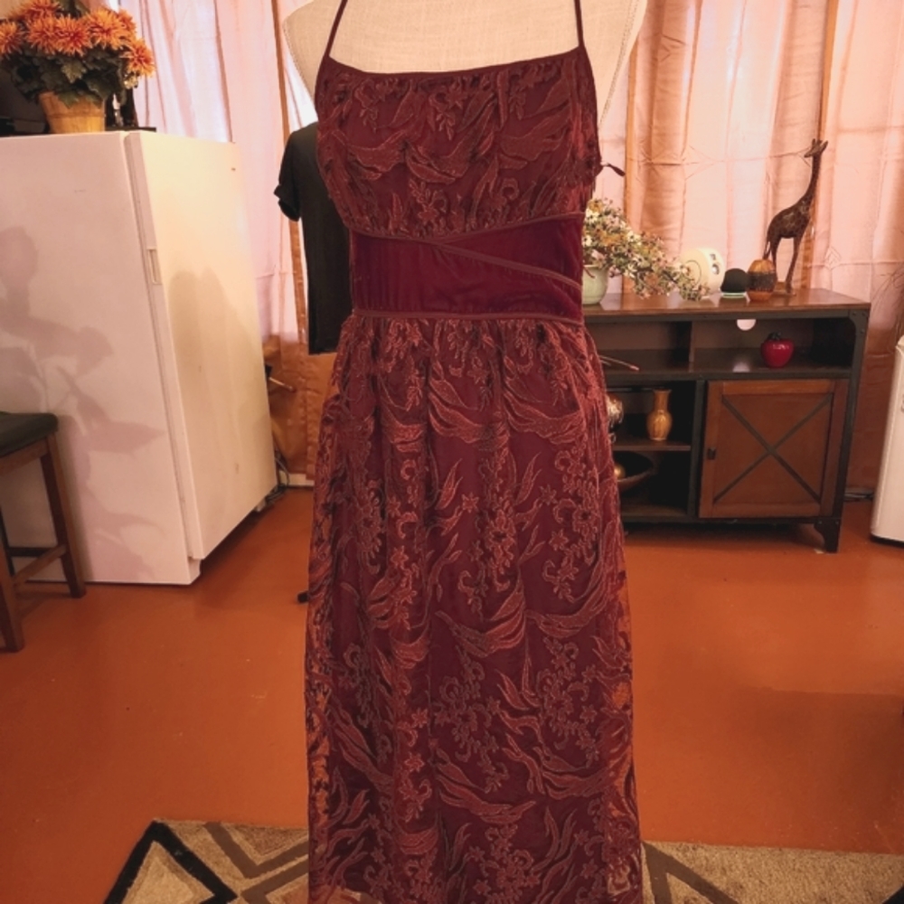 M.S.S.P (Max Studio) - Burgundy Lace Dress